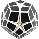 JuMo Mirror Kilominx Cube Black Stickered with White Body