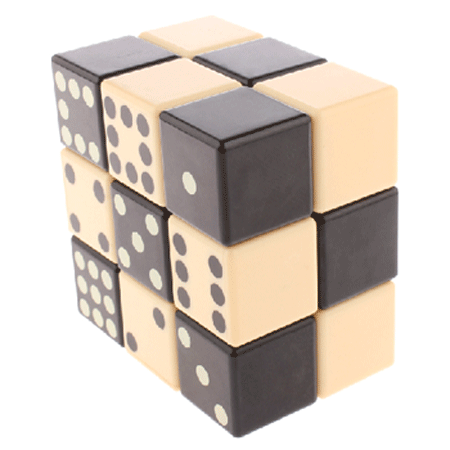 CubeTwist Domino 2x3x3 Magic Cube Beige with Black