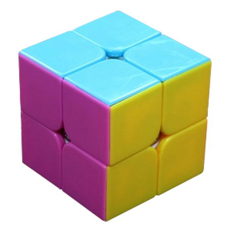 Candy Pink Stickerless 2x2x2 Speed Pocket Magic Cube Soul Moyu LingPo 