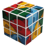 LanLan Tropical Fish Pattern 3x3x3 Magic Cube White