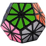QJ Pyraminx Crystal Megaminx Stickered Magic Cube Black