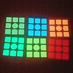 TC Glow in the Dark Luminous stickers Set for 3x3x3 57mm Cube - Round
