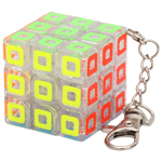 Zcube Pierced 3x3x3 Magic Cube Keychain Transparent