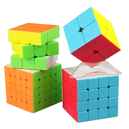 QiYi Magic Cube MoFangGe 2X2 3X3 4X4 Puzzle Twsity Game Bright Stickerless Kids 