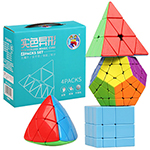 ShengShou Megaminx Pyraminx Mastermorphix Mirror 4 Stickerless Cubes Bundle