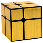 YongJun 2x2x2 Brushed Mirror Block Cube Golden