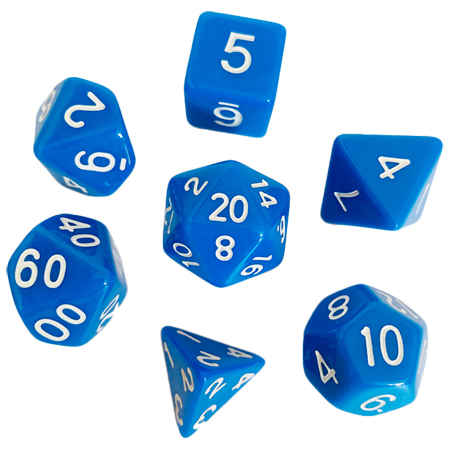 14 pcs d4 d6 d8 d10 d12 d20 acrylique cubes pour d \ u0026 D RPG Jeux Blue 