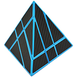 CB Gemini Pyraminx Cube Blue Body Black Carbon Fibre Stickered