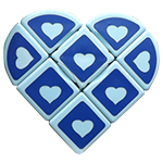 QJ Heart 1x3 Floppy Cube Blue