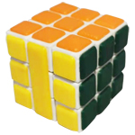CubeTwist Bandaged Mini Two Bar 3x3x3 Cube Puzzle White