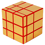 Shenghuo 3x3 Mirror Block Cube Red Body with Golden Stickers