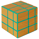 Shenghuo 3x3 Mirror Block Cube Cyan Body with Golden Sticker...