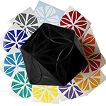 AJ Clover Icosahedron Cube Puzzle Black Body with 12-color S...