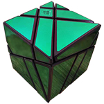 JuMo Ghost 2x3x3 Magic Cube Green Stickered with Black Body