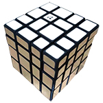 JuMo Super 4x4x4 Mirror Cube Silvery Stickered with Black Bo...