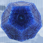 YuXin Huanglong LongDong Gigaminx Cube Transparent Dark Blue