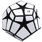 JuMo Mirror Kilominx Cube White Stickered with Black Body