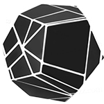 SQ Ghost Dodecahedral Cube Black Stickered with White Body