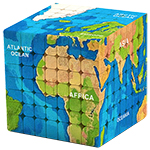 Artistic World Map 7x7x7 Magic Cube