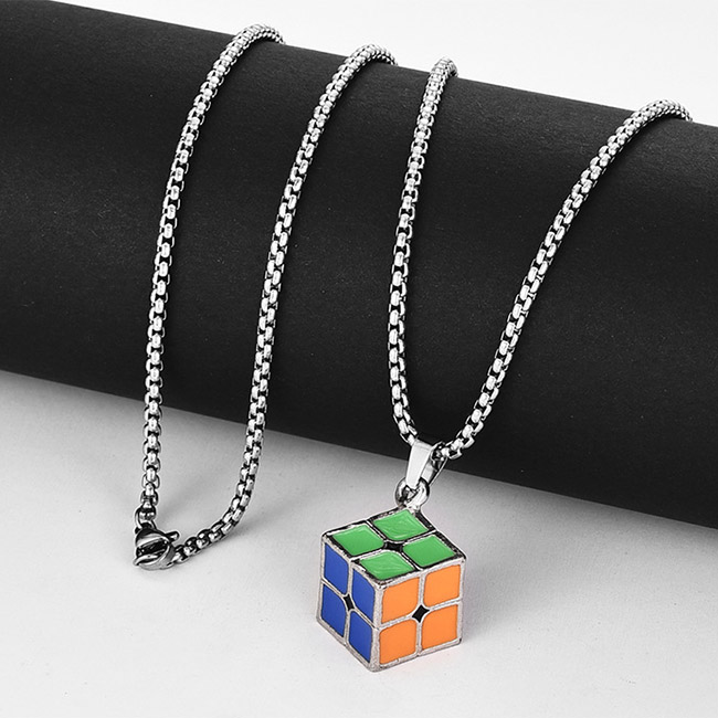 2x2 Magic Cube Pendant Necklace