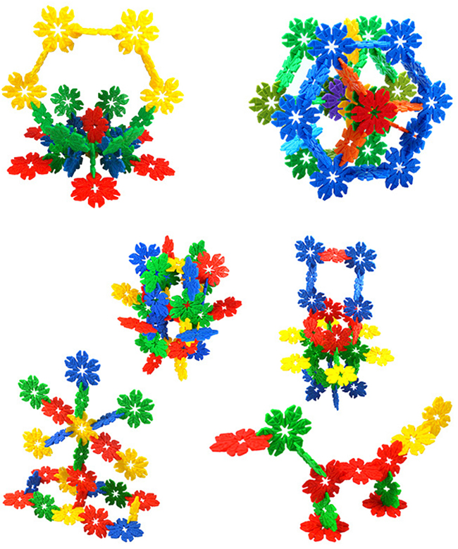 166Pcs Funny Interlocking Plastic Snowflakes Building Blocks
