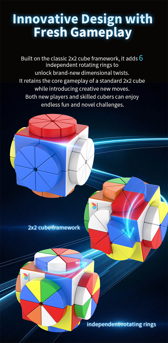 DianSheng Galaxy Cluster 8EQ Magnetic 2x2 Magic Wheel Stickerless
