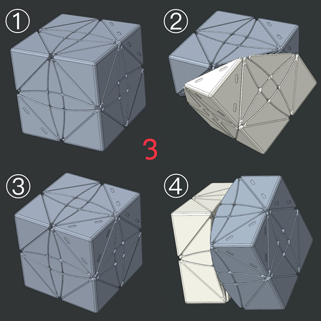 Funs LimCube Crucis 3x3x3 + Skewb Ⅲ Cube Stickerless