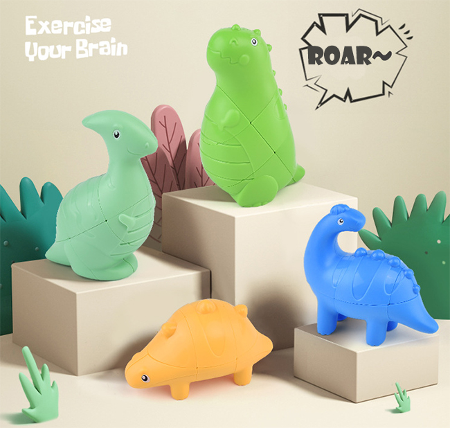 FanXin Cute Parasaurolophus Dino Cube Puzzle