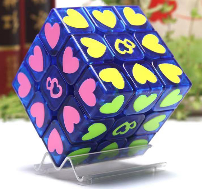 FanXin Heart 3x3x3 Magic Cube Transparent Blue