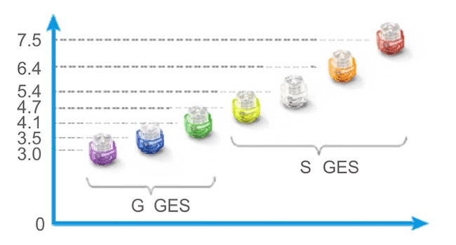 Gan GES Elastic System Screws Packing Yellow Blue Purple with Screwdriver