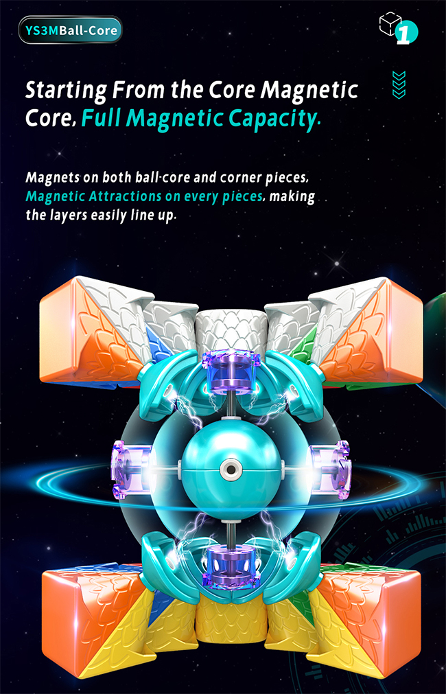 HuaMeng YS3M 3x3 Cube MagLev Ball-core with Nano Magic Clothes Version