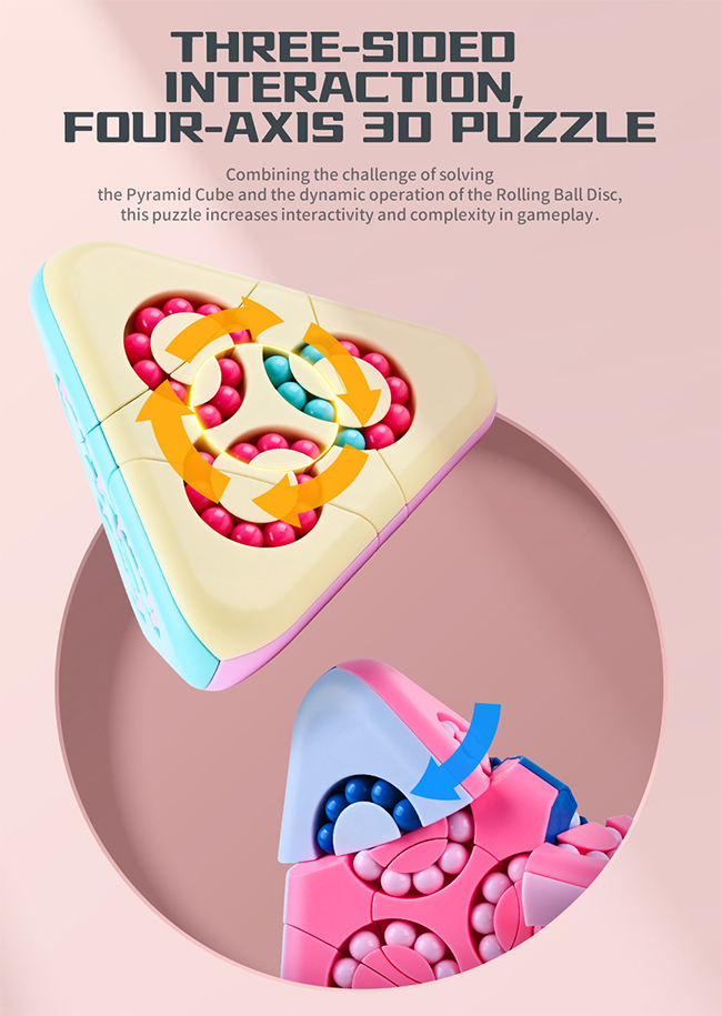 Rotating Magic Beans Pyramid Cube Macaron Color