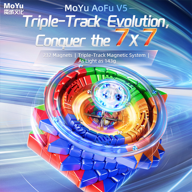 MoYu Culture AoFu V5 7x7 Speed Cube Triple-Track Magnetic Version