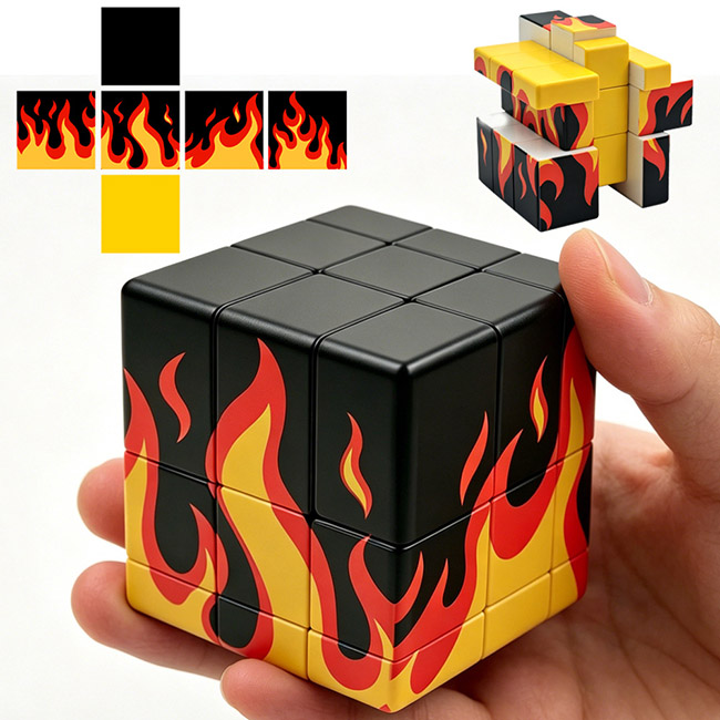 Flame 3x3 Mirror Cube
