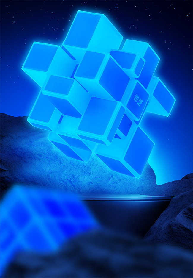 QiYi Mirror Block Cube Luminous Blue