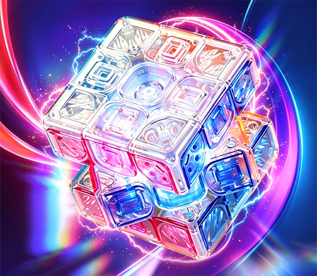 SengSo Lustrous Magnetic 3x3x3 Cube Colored Jelly with Built-in Lighting