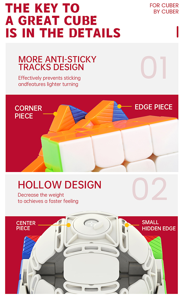 QiYi MoFangGe X-Man Design Ambition Magnetic 4x4x4 Speed Cube 60mm Stickerless