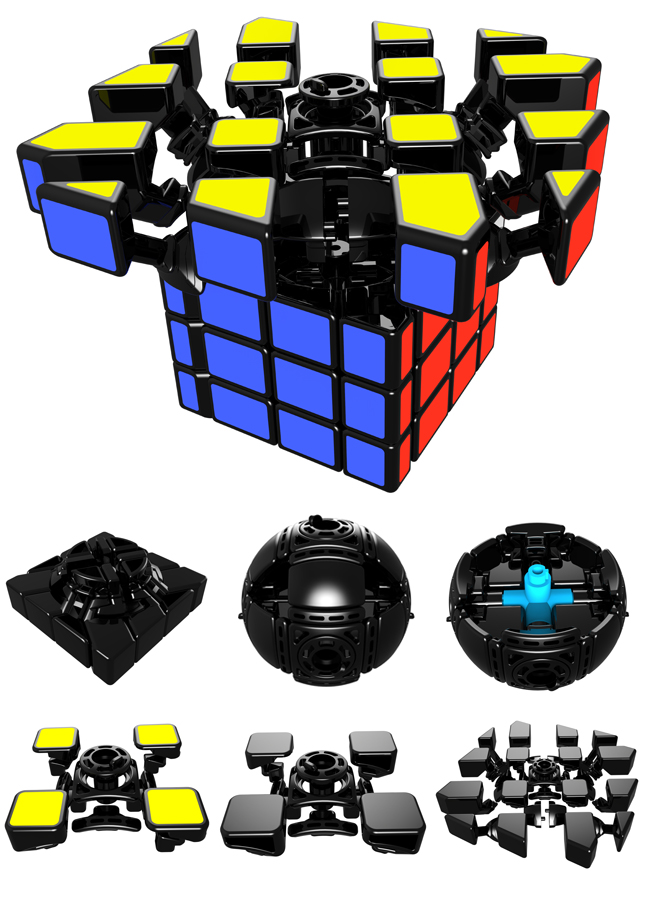 MoYu Crazy 4x4x4 Windmill Speed Cube Black
