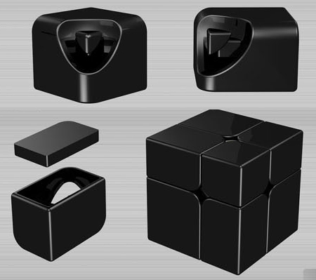 YongJun 2x2x2 Brushed Mirror Block Cube Golden