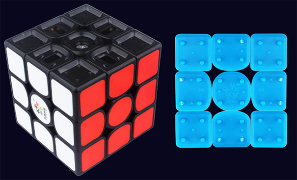 YuXin Kylin V2 M 3x3x3 Magnetic Speed Cube Black Light Red Version